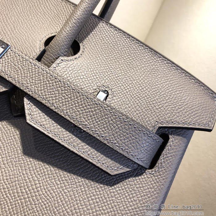HERMES愛馬仕 鉑金包 Birkin 30cm Epsom M8 Gris Asphalte 瀝青灰 公路灰 銀扣 頂級工藝 純手縫蠟線 時尚手提包  Ama1209